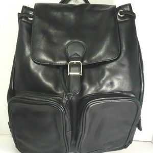 EASTPORT New York Large Black Vinyl Backpack